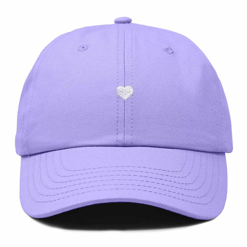 Dalix Lil Heart Embroidered Cotton Summer Outdoor Baseball Cap Dad Hat Womens in Lavender