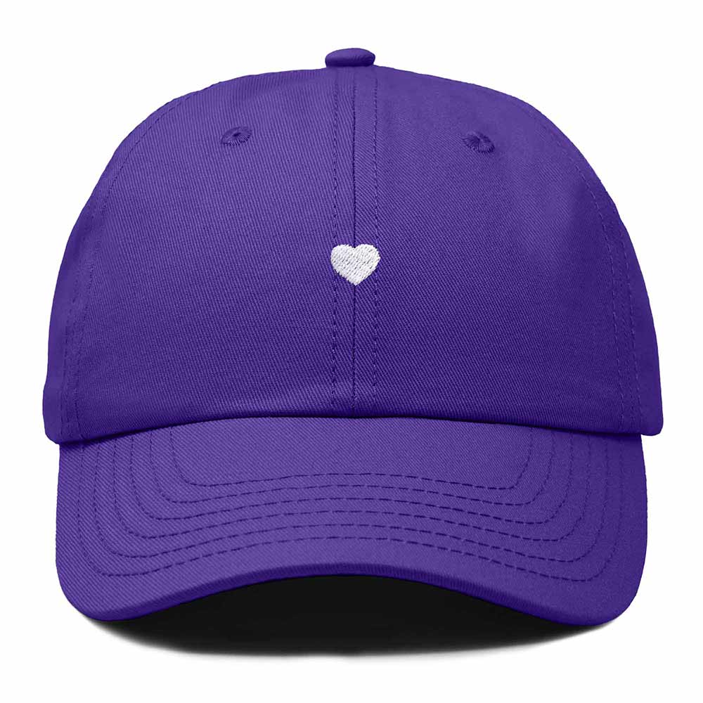 Dalix Lil Heart Embroidered Cotton Summer Outdoor Baseball Cap Dad Hat Womens in Purple