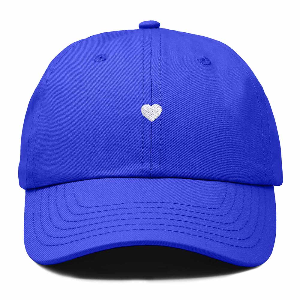 Dalix Lil Heart Embroidered Cotton Summer Outdoor Baseball Cap Dad Hat Womens in Royal Blue