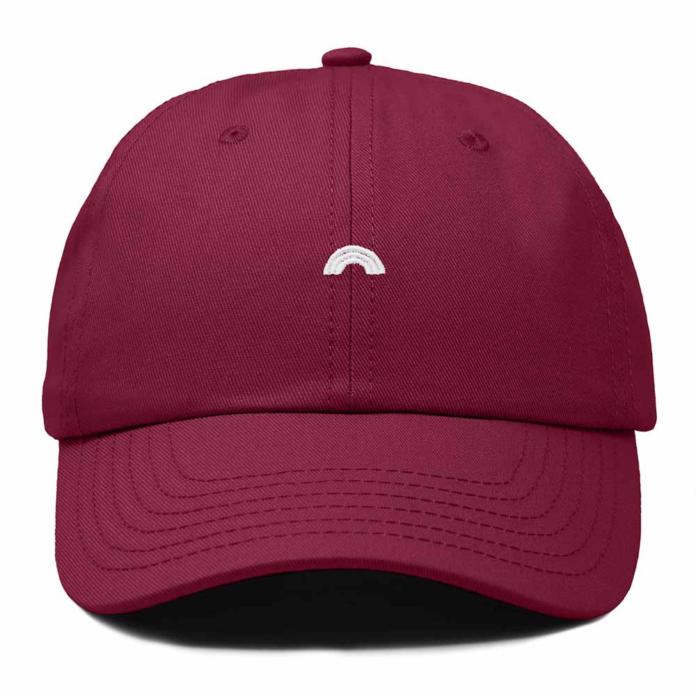 Dalix Lil Rainbow Embroidered Cotton Cap Summer Outdoor Dad Hat Womens in Maroon