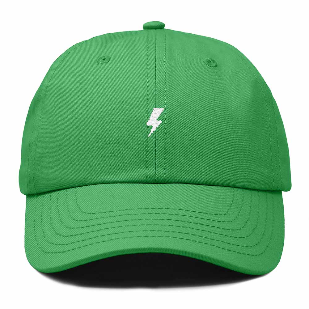 Dalix Lil Bolt Embroidered Cotton Summer Outdoor Baseball Cap Dad Hat Mens in Kelly Green