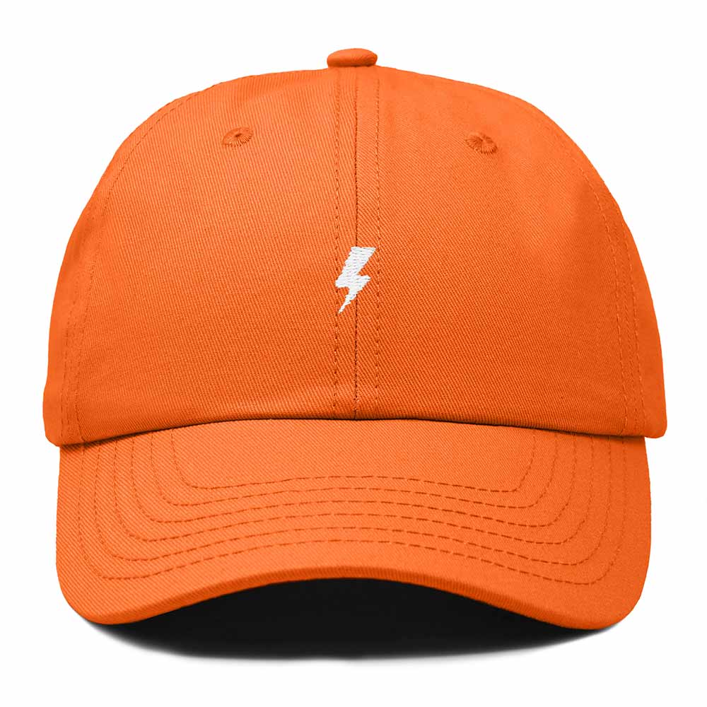 Dalix Lil Bolt Embroidered Cotton Summer Outdoor Baseball Cap Dad Hat Mens in Orange