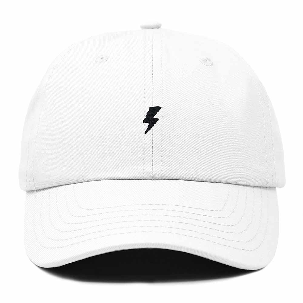 Dalix Lil Bolt Embroidered Cotton Summer Outdoor Baseball Cap Dad Hat Mens in White