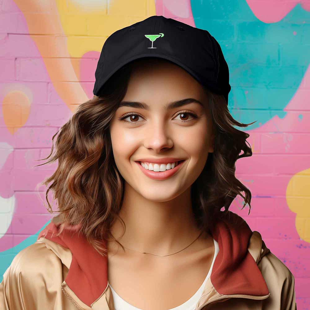 Dalix Margarita Embroidered Cap Cotton Baseball Cute Cool Dad Hat Womens in Black