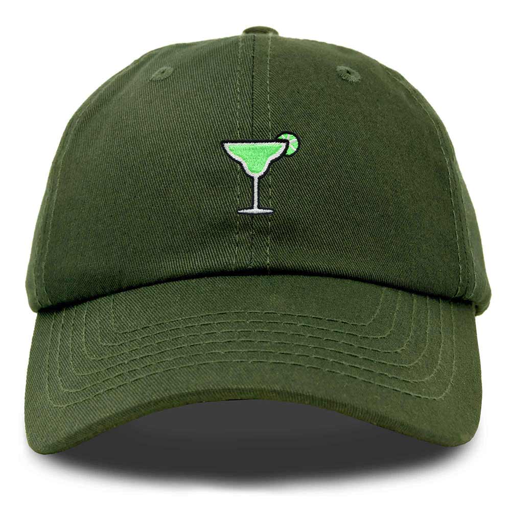 Dalix Margarita Embroidered Cap Cotton Baseball Cute Cool Dad Hat Womens in Olive