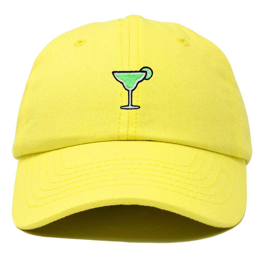 Dalix Margarita Embroidered Cap Cotton Baseball Cute Cool Dad Hat Womens in Yellow
