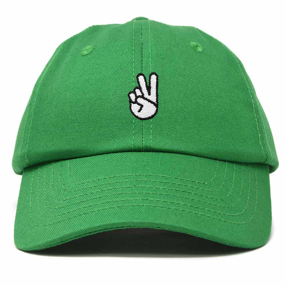 Dalix Peace Sign Embroidered V Cotton Dad Hat Baseball Cap Adjustable Mens in Hot Pink