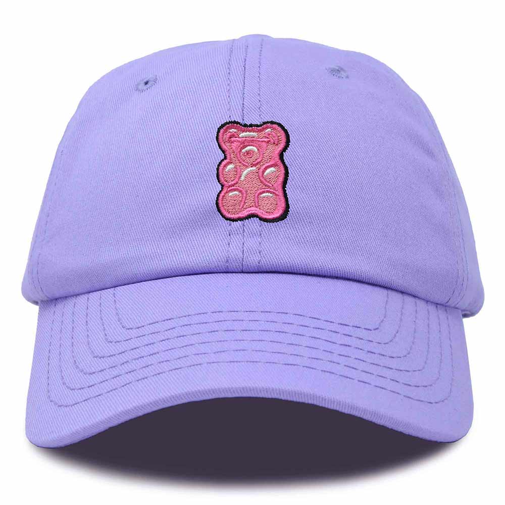 Dalix Pink Gummy Embroidered Cotton Dad Hat Baseball Cap Adjustable Womens in Lavender
