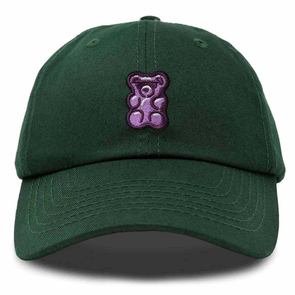 Dalix Purple Gummy Embroidered Cotton Dad Hat Baseball Cap Adjustable Womens in Dark Green