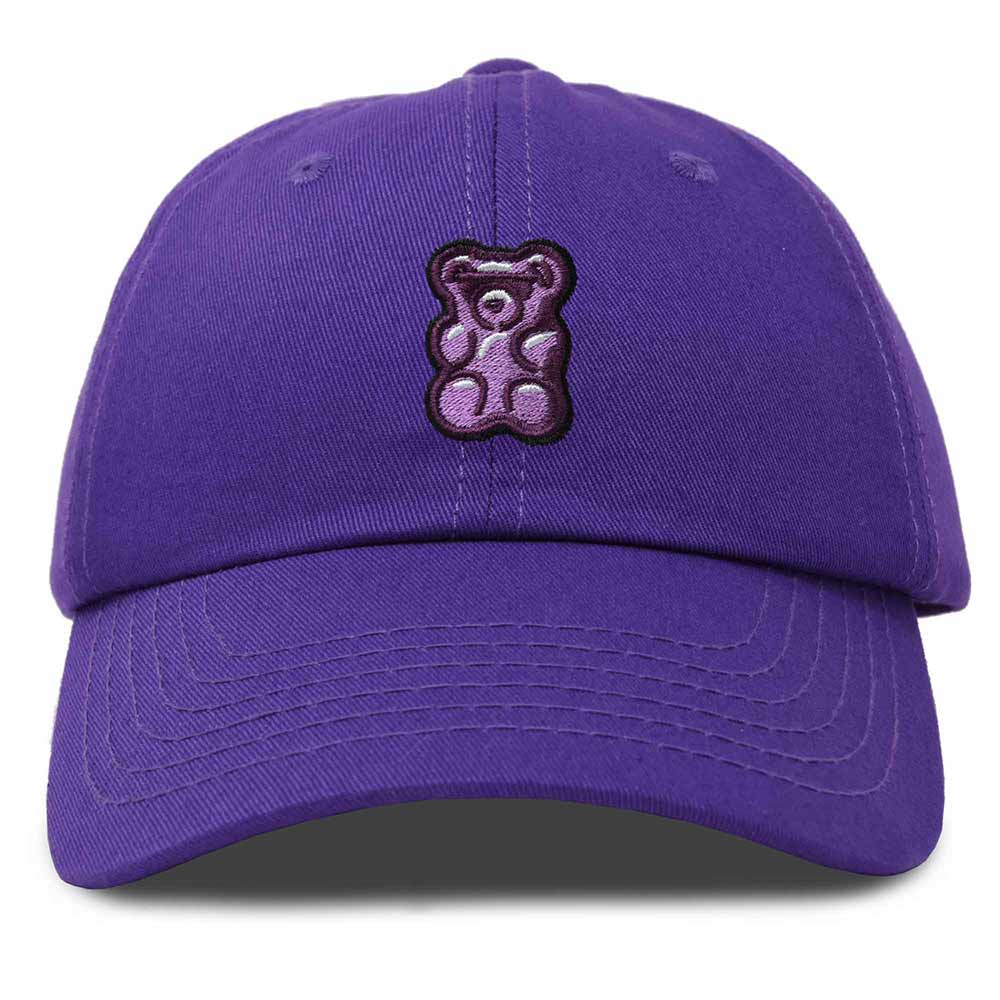 Dalix Purple Gummy Embroidered Cotton Dad Hat Baseball Cap Adjustable Womens in Beige