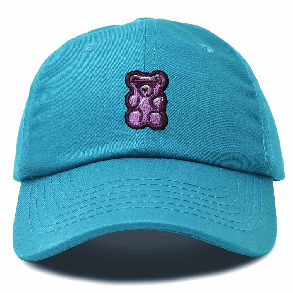Dalix Purple Gummy Embroidered Cotton Dad Hat Baseball Cap Adjustable Womens in Beige