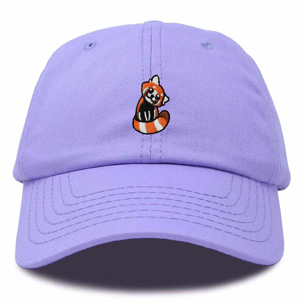 Dalix Red Panda Embroidered Cotton Dad Hat Cute Animal Adjustable Baseball Cap for Outdoor Style Womens in Lavender