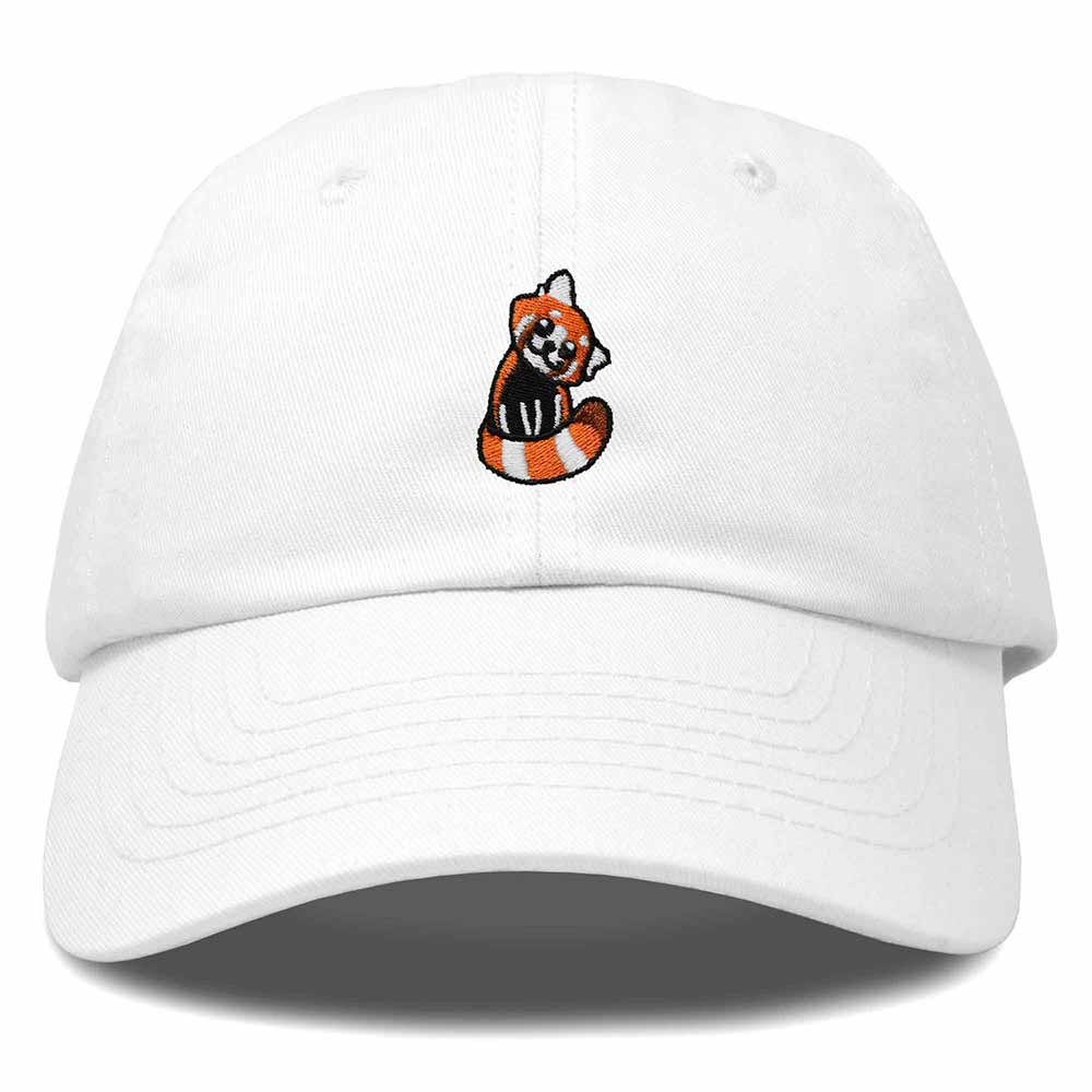 Dalix Red Panda Embroidered Cotton Dad Hat Cute Animal Adjustable Baseball Cap for Outdoor Style Womens in Beige