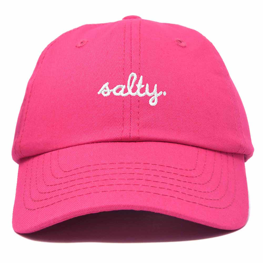 Dalix Salty Embroidered Cotton Beach Baseball Cap Adjustable Dad Hat Womens in Hot Pink