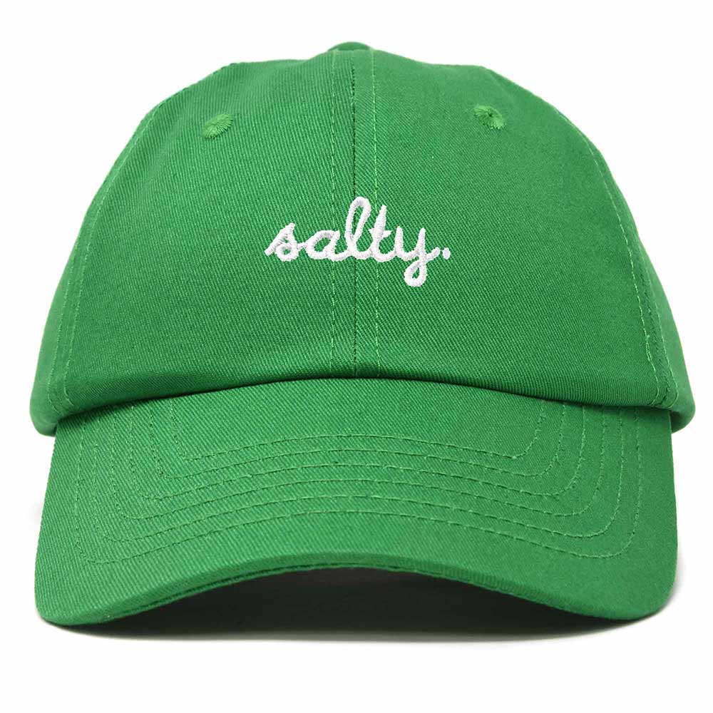 Dalix Salty Embroidered Cotton Beach Baseball Cap Adjustable Dad Hat Womens in Kelly Green