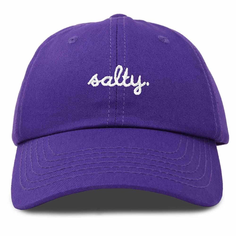 Dalix Salty Embroidered Cotton Beach Baseball Cap Adjustable Dad Hat Womens in Purple