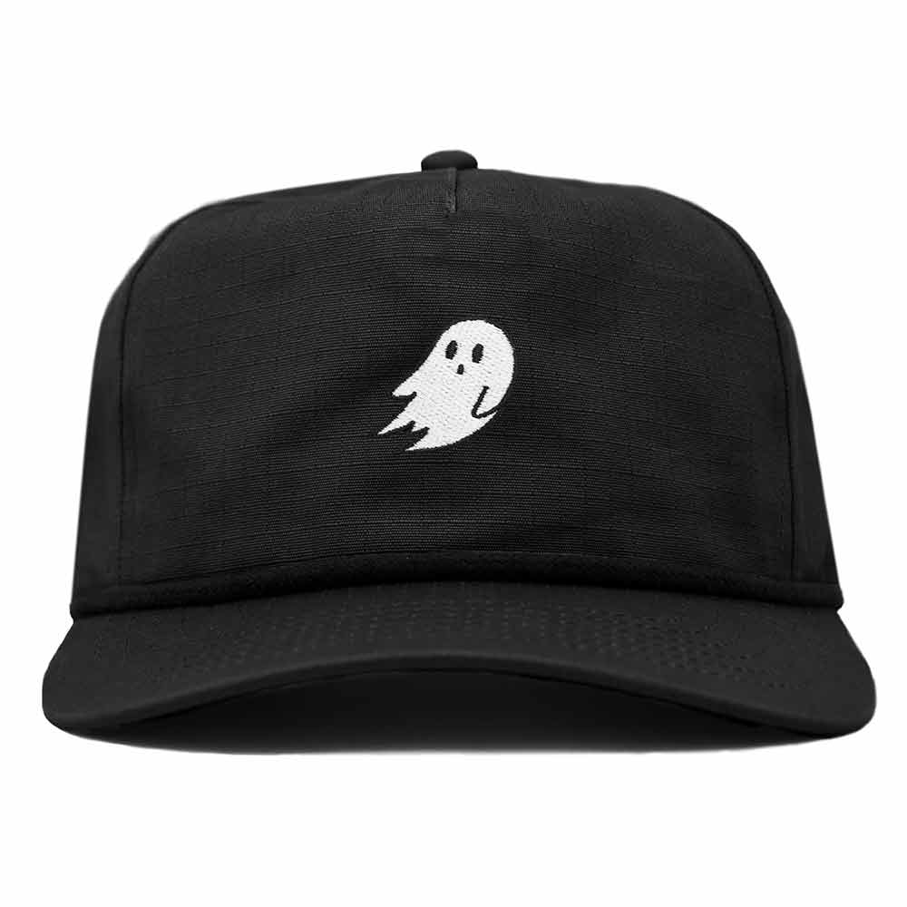 Dalix Ghost 5 Panel Snapback Cotton Baseball Cap Adjustable Hat Mens in Black