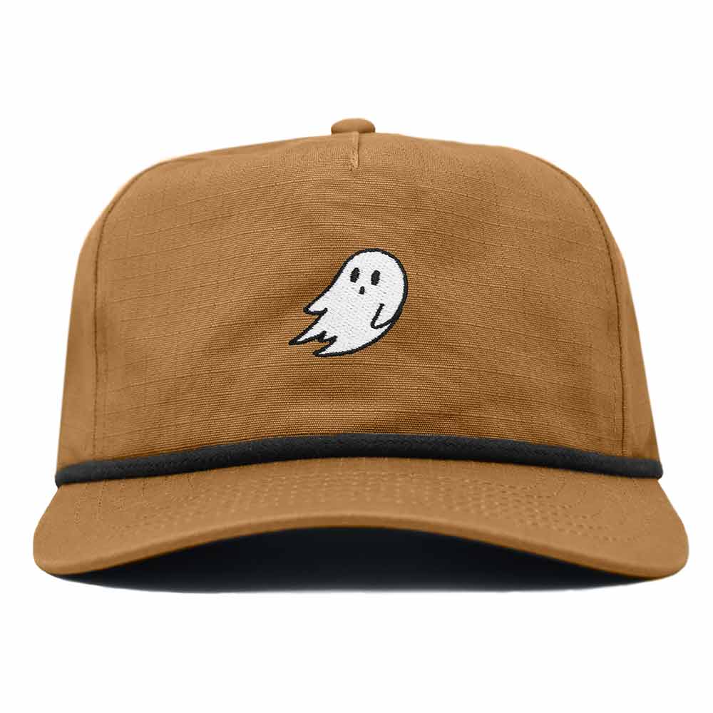 Dalix Ghost 5 Panel Snapback Cotton Baseball Cap Adjustable Hat Mens in Old Gold