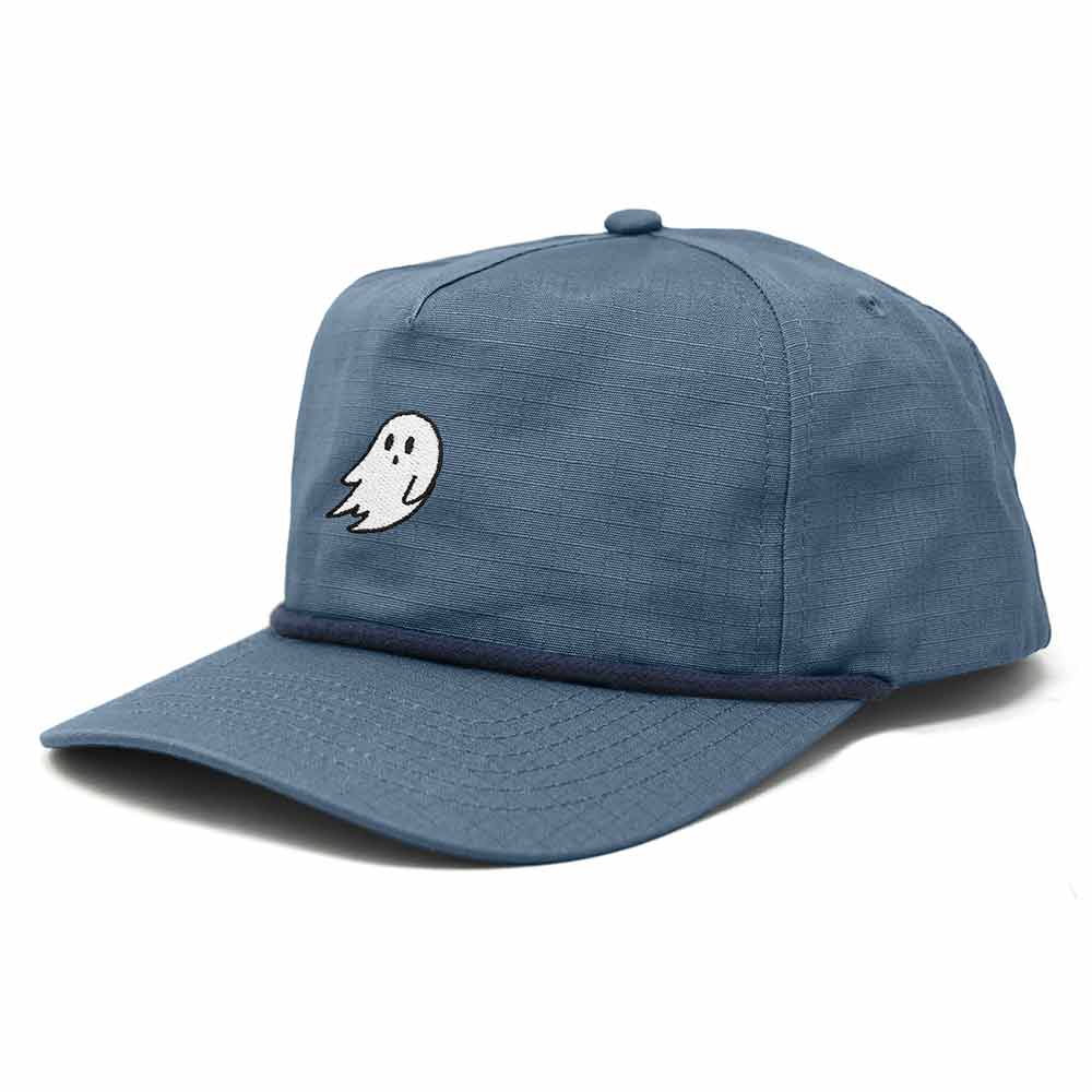 Dalix Ghost 5 Panel Snapback Cotton Baseball Cap Adjustable Hat Mens in Slate Blue