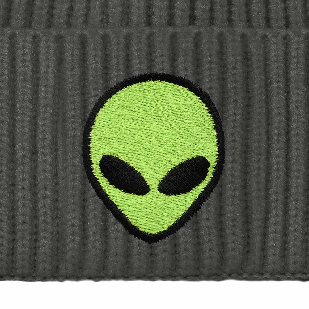 Dalix Alien Fisherman Beanie Hat Winter Knit Cuffed Watch Cap Mens in Asphalt Gray