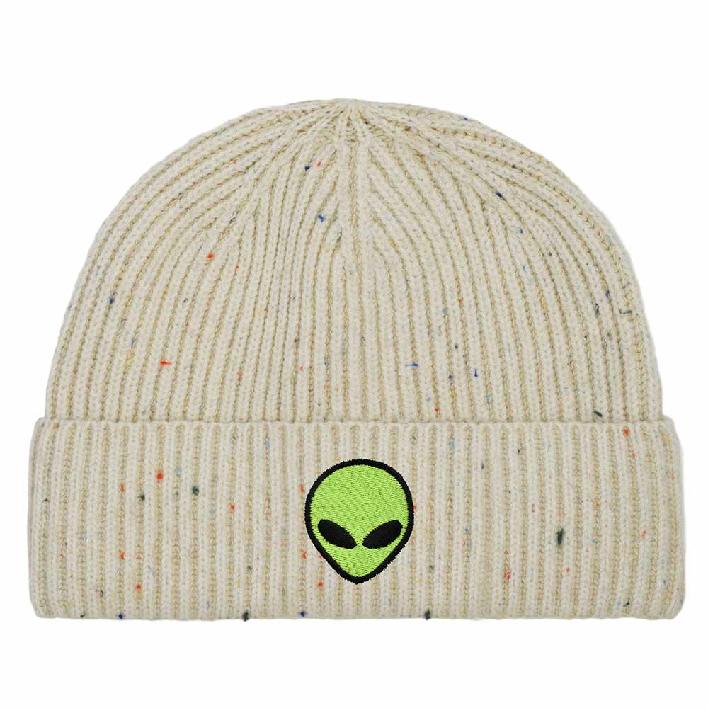 Dalix Alien Fisherman Beanie Hat Winter Knit Cuffed Watch Cap Mens in Beige