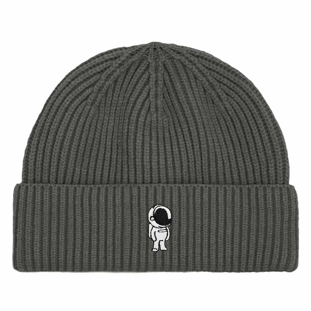 Dalix Astronaut Fisherman Beanie Hat Winter Knit Cuffed Watch Cap Mens in Asphalt Gray