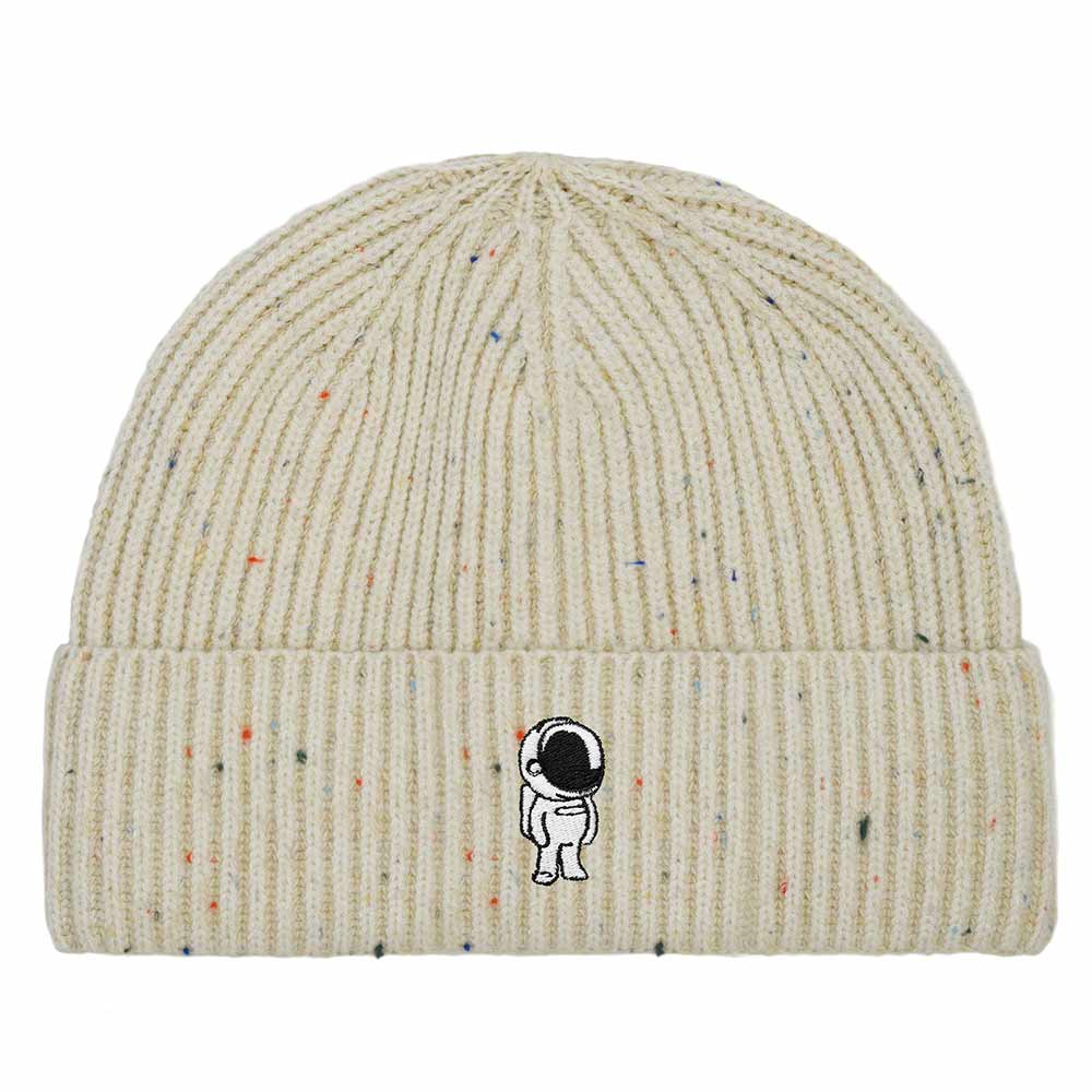 Dalix Astronaut Fisherman Beanie Hat Winter Knit Cuffed Watch Cap Mens in Beige