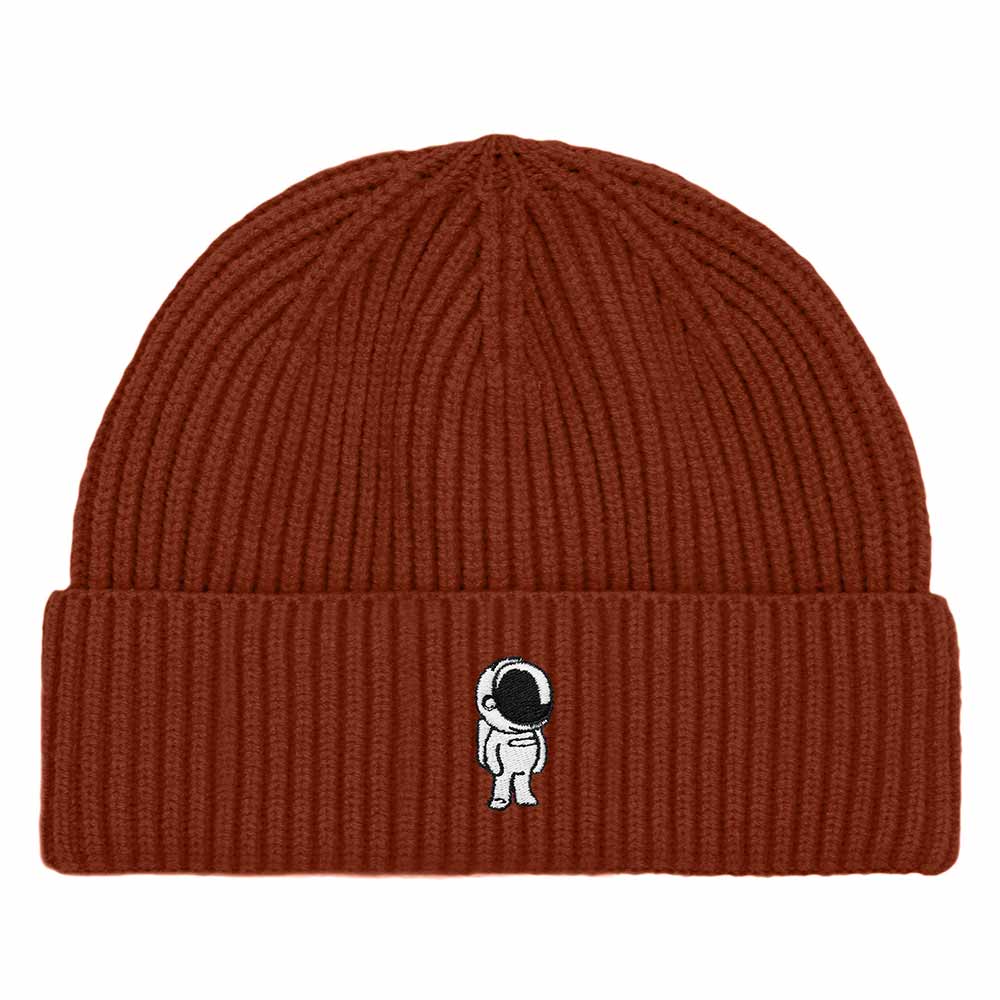 Dalix Astronaut Fisherman Beanie Hat Winter Knit Cuffed Watch Cap Mens in Rust