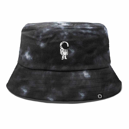 Dalix Astronaut Tie Dye Bucket Hat Cotton Embroidery Casual Outdoor Style Mens in Tie Dye Black M Medium