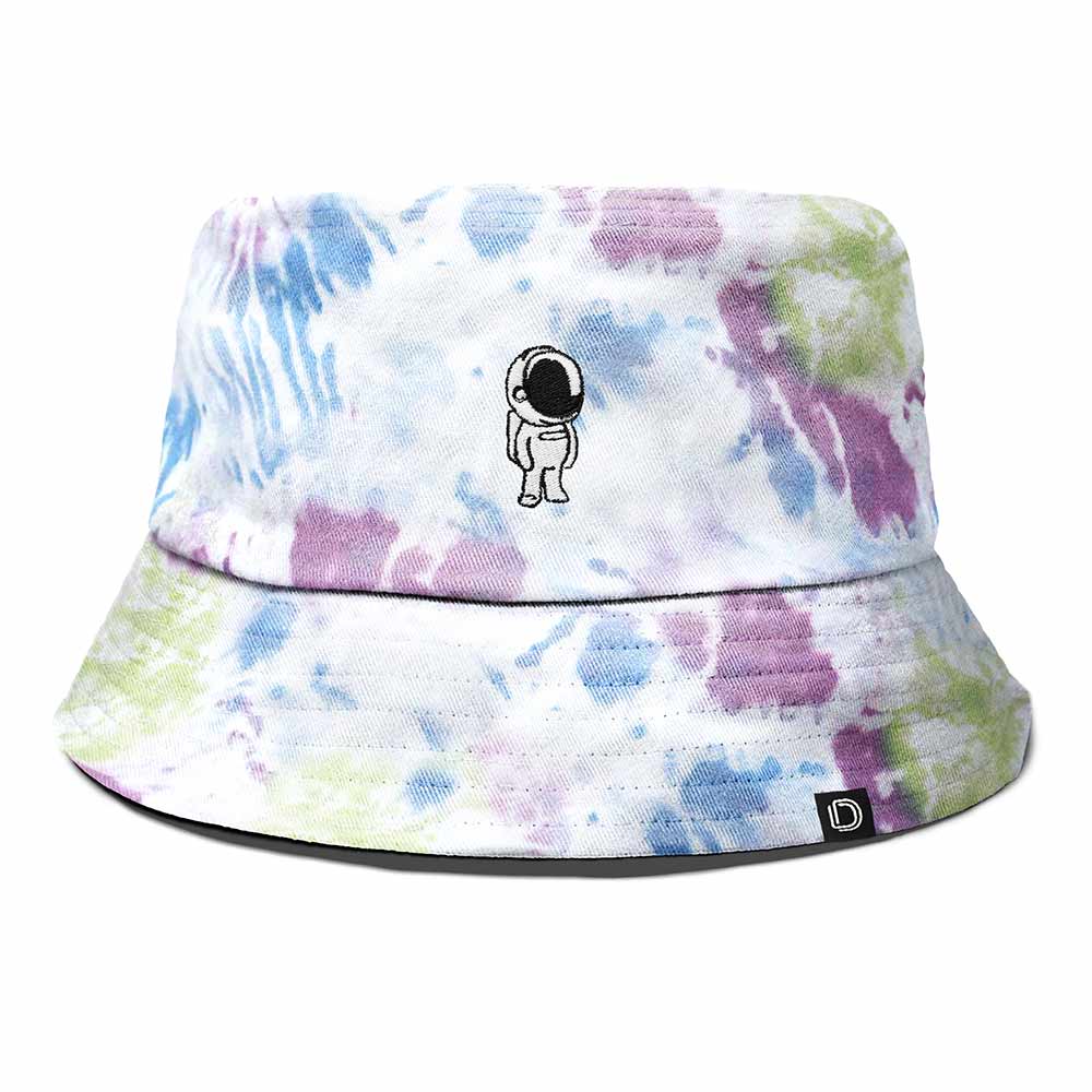 Dalix Astronaut Tie Dye Bucket Hat Cotton Embroidery Casual Outdoor Style Mens in Tie Dye Green M Medium