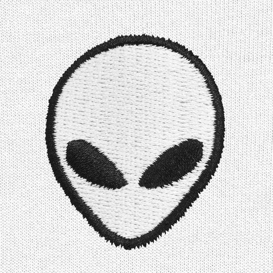 Dalix Alien Embroidered Fleece Jogger Cuff Sweatpant Sweats Soft Warm Cute Womens in White 2XL XX-Large