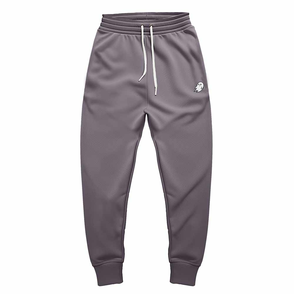 Dalix Ghost Embroidered Fleece Jogger Cuff Sweatpant Sweats Soft Warm Mens in Storm Gray 2XL XX-Large