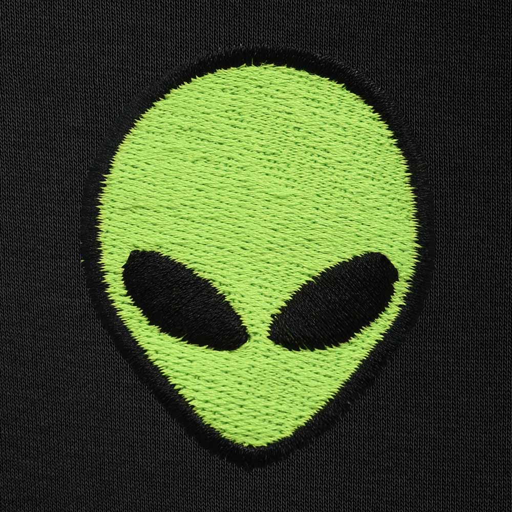Dalix Alien Embroidered Jogger Pant Soft Fleece Relaxed Fit Lounge Mens in Black 2XL XX-Large