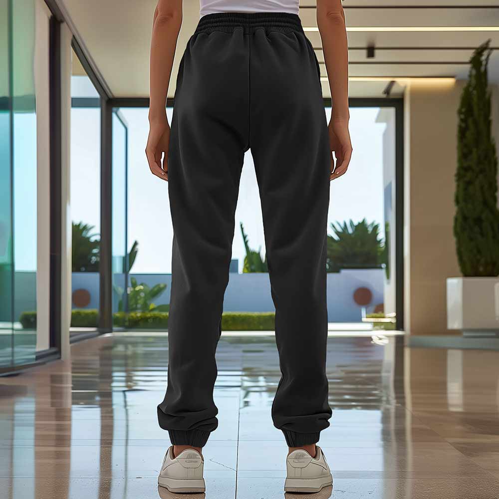 Dalix Butterfly Embroidered Sweatpant Heavy Weight Fleece Relaxed Fit Lounge Womens in Black S Small