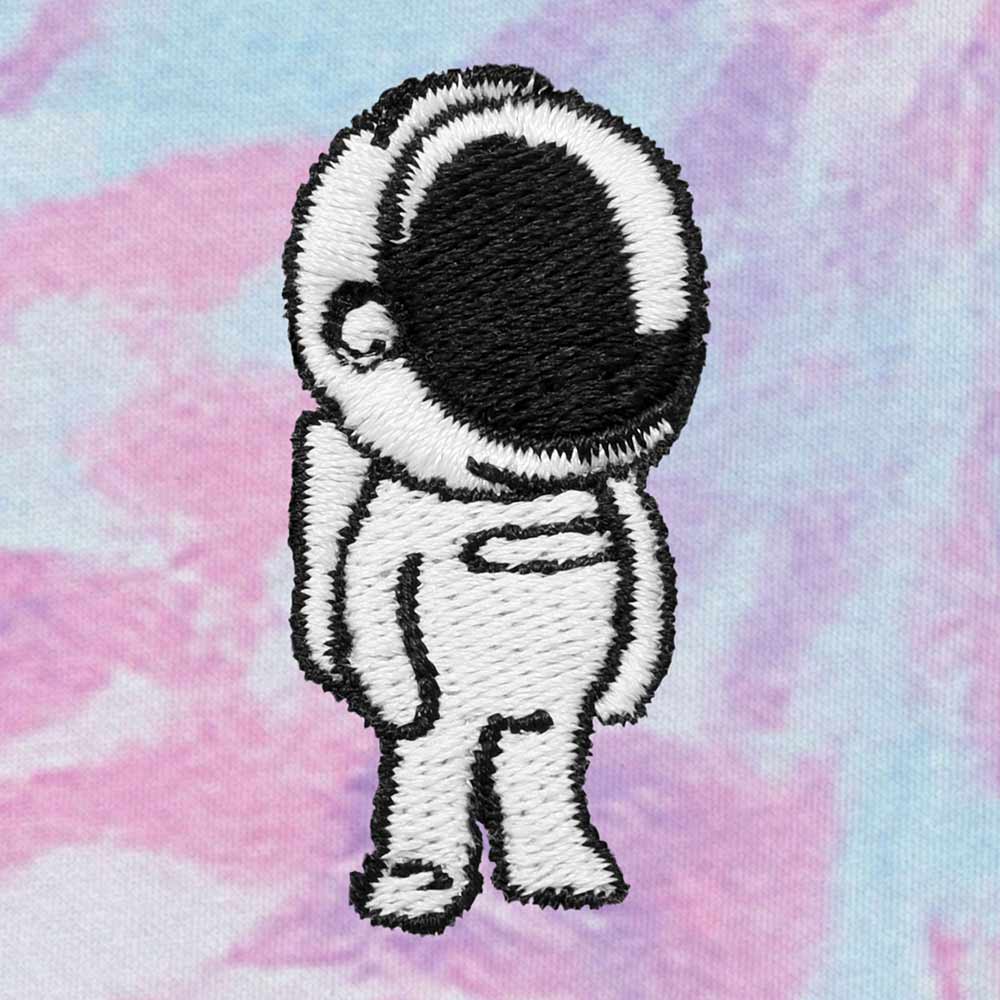Dalix Astronaut Tie Dye Fleece Jogger Pants Mens Cotton Blend Drawcord Ribbed Cuff Sweatpants Front Pockets in Cotton Candy S Small