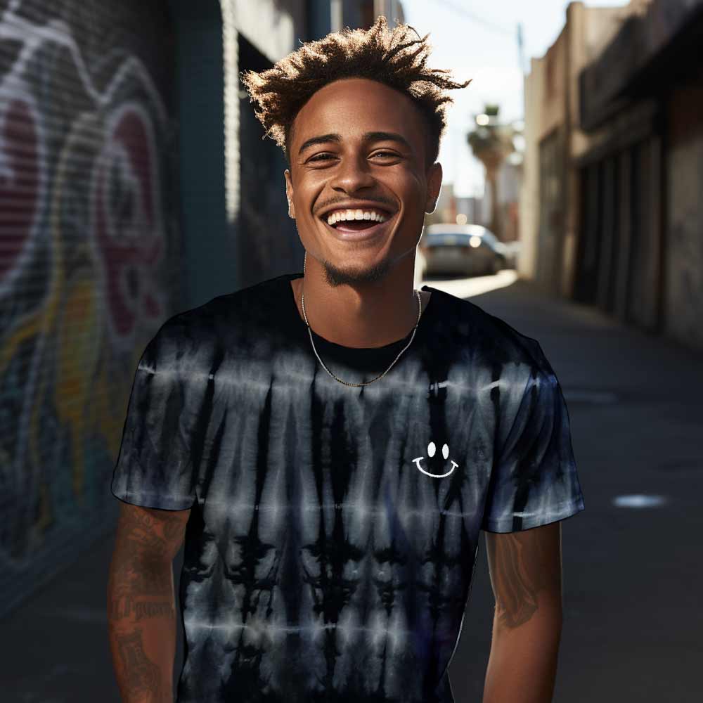 Dalix Tie Dye Smile Face Tee