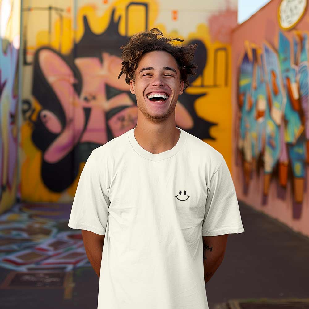 Dalix Smile Face Relaxed Tee