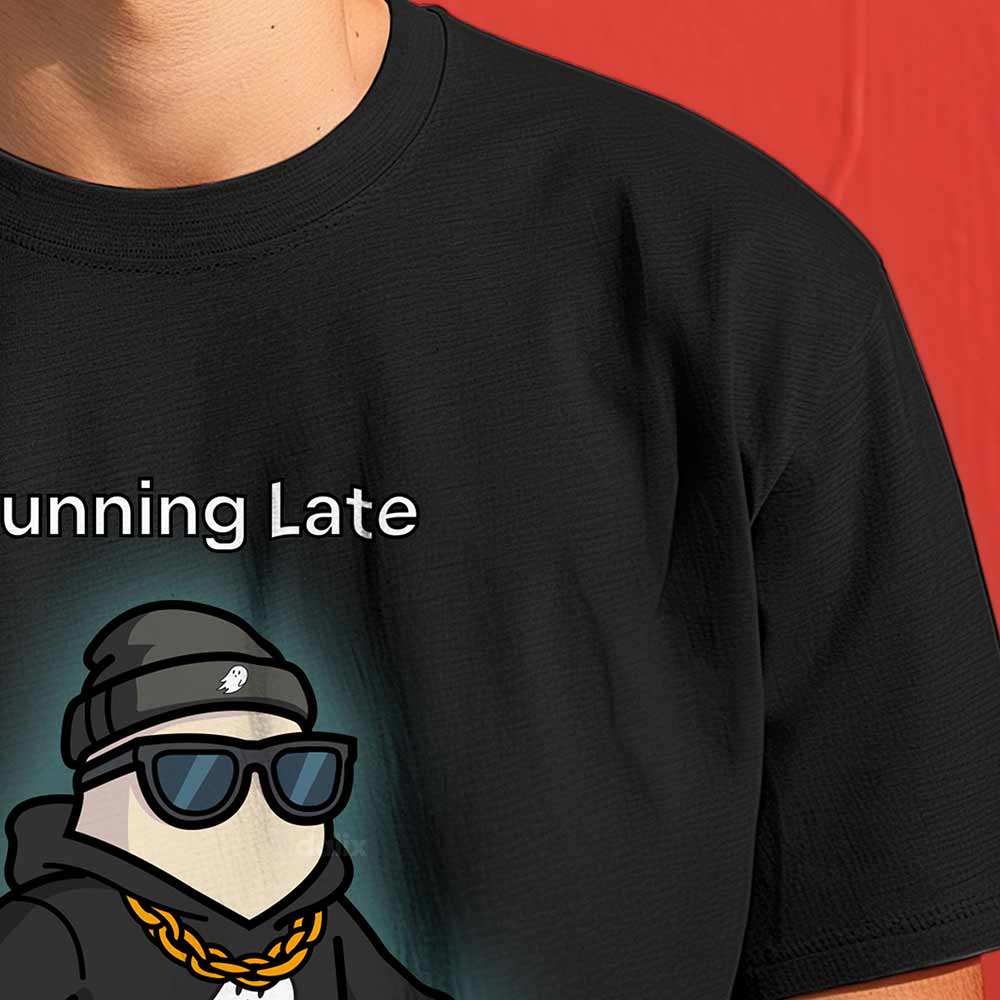 Dalix Running Late Tee Short Sleeve Cotton T Shirt Summer Mens