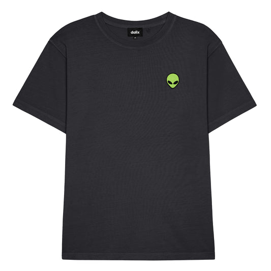 Dalix Alien Midweight Garment Dye Soft Tee Short Sleeve Cotton Shirt Mens in Black 2XL XX-Large