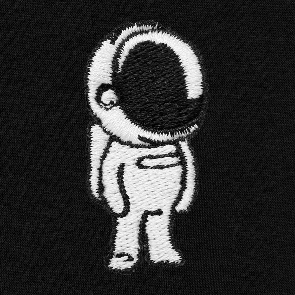 Dalix Astronaut Relaxed Heavy Cotton Short Sleeve Summer Tee Mens in Black S Small