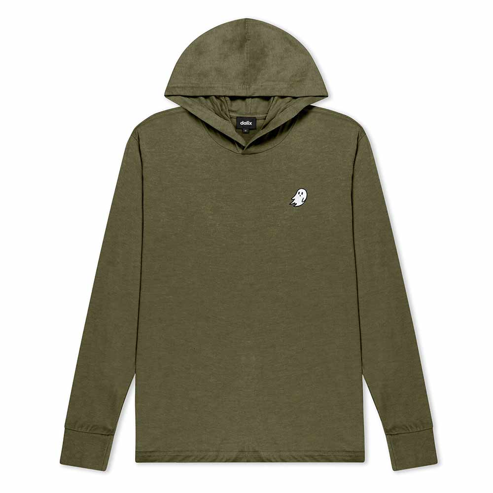 Dalix Mens Ghost Hooded Long Sleeve Jersey Tee