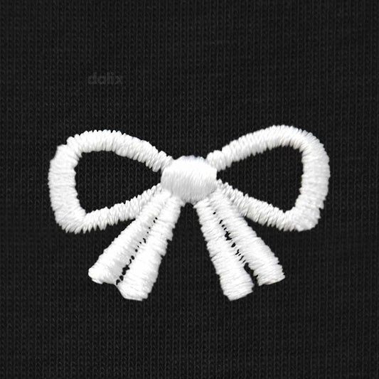 Dalix Bow Cotton Tee Short Sleeve Soft Jersey Shirt Cute Womens in Black 2XL XX-Large