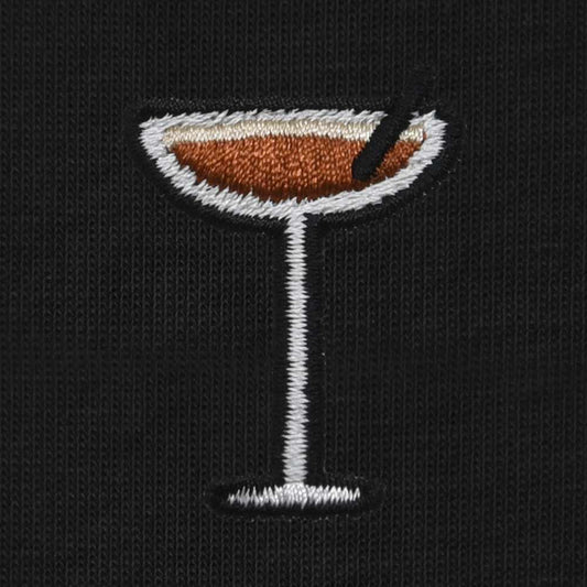 Dalix Coffee Martini Embroidered Lightweight Relaxed Jersey Tee Summer Cute Food Womens in Black 2XL XX-Large