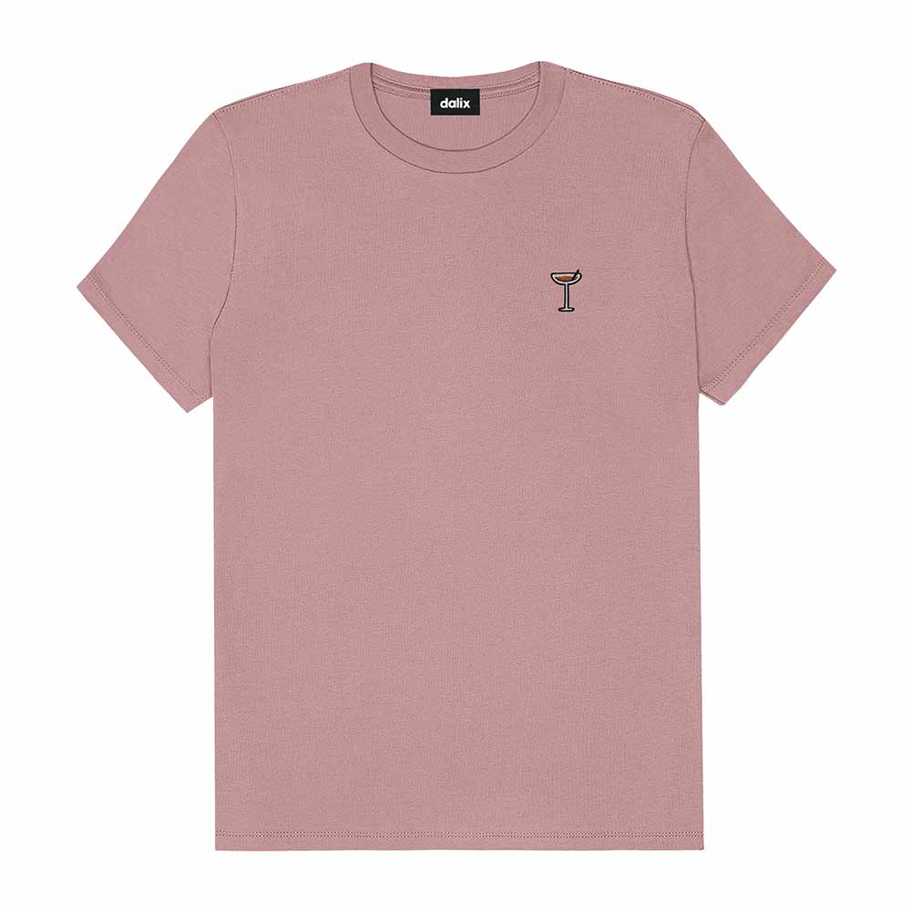 Dalix Espresso Martini Embroidered Lightweight Relaxed Jersey Tee Summer Cute Food Womens in Orchid Purple 2XL XX-Large