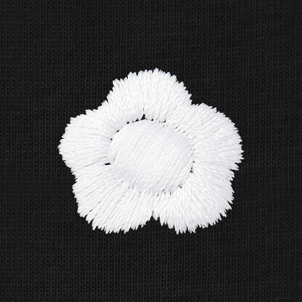 Dalix Lil Flower Cotton Tee Short Sleeve Soft Jersey Shirt Cute Womens in Black 2XL XX-Large