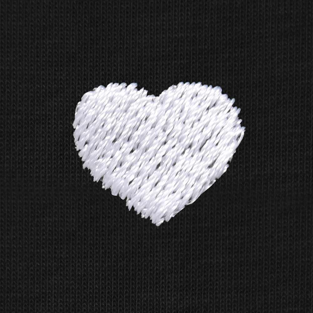 Dalix Lil Heart Face Embroidered Lightweight Relaxed Jersey Tee Summer Cute Short Sleeve T Shirt Womens in Black 2XL XX-Large