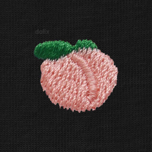 Dalix Lil Peach Cotton Tee Short Sleeve Soft Jersey Shirt Fruit Cute Womens in Black 2XL XX-Large