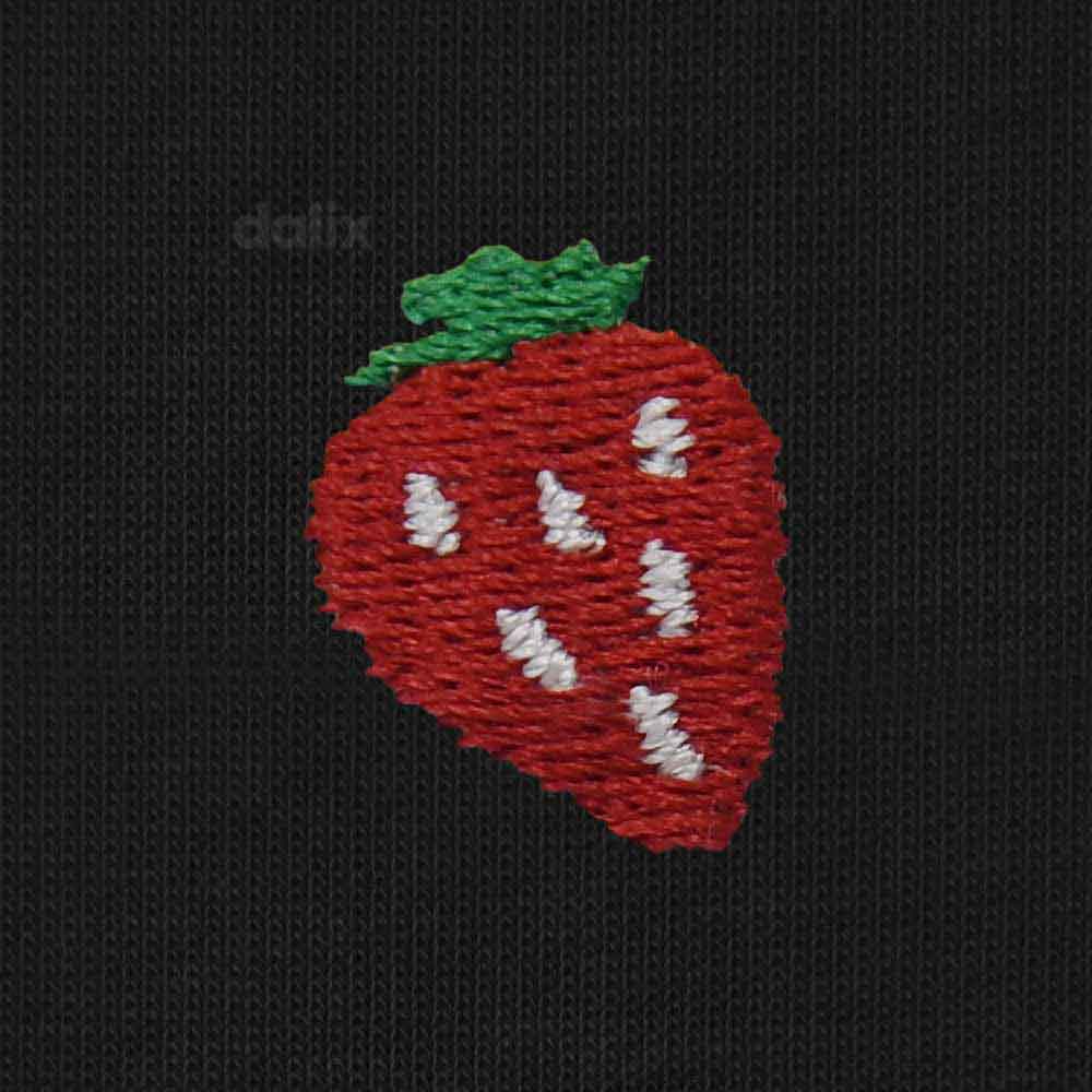 Dalix Lil Strawberry Cotton Tee Short Sleeve Soft Jersey Shirt Fruit Cute Womens in Black 2XL XX-Large