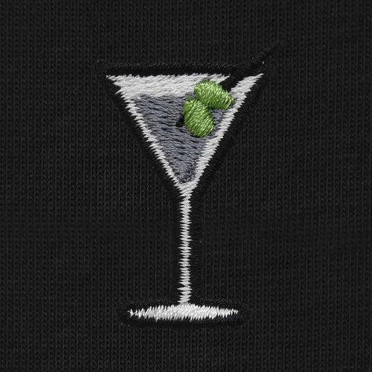 Dalix Martini Embroidered Lightweight Relaxed Jersey Tee Summer Cute Food Womens in Black 2XL XX-Large