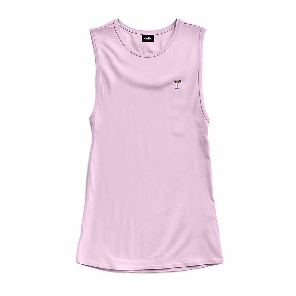 Dalix Espresso Martini Embroidered Muscle Tank Cotton Soft Outdoor Summer Womens in Maroon 2XL XX-Large